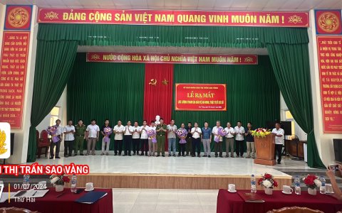  Thị trấn Sao Vàng tổ chức Lễ ra mắt lực lượng tham gia bảo vệ an ninh, trật tự ở cơ sở