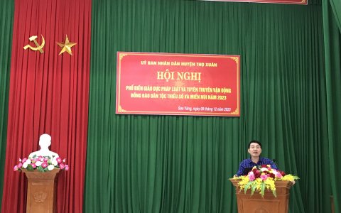 HỘI NGHỊ PHỔ BIẾN GIÁO DỤC PHÁP LUẬT, TUYÊN TRUYỀN, VẬN ĐỘNG ĐỒNG BÀO DÂN TỘC THIỂU SỐ VÀ MIỀN NÚI NĂM 2023 TẠI THỊ TRẤN SAO VÀNG