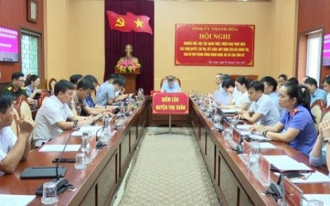Hội nghị trực tuyến toàn tỉnh nghiên cứu, học tập, quán triệt, triển khai thực hiện các nghị quyết, chỉ thị, kết luận, quy định của Bộ Chính trị, Ban Bí thư Trung ương Đảng khóa XIII và của Tỉnh ủy